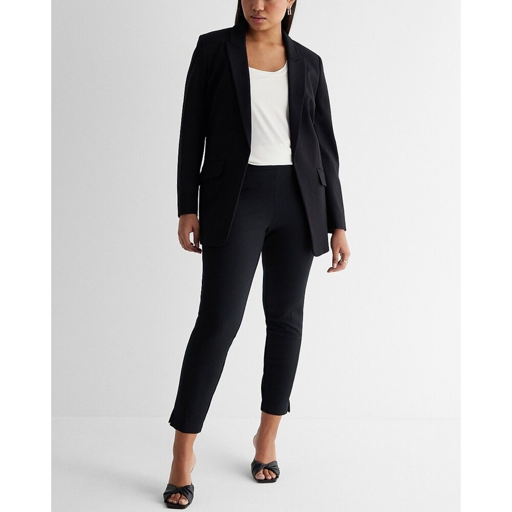 Express Columnist High Waisted Knit Ankle Pant Black XL